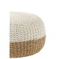 Pouf en rotin en bois blanc 59x59x40 cm