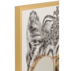 Tableau avec chat à lunettes en toile blanc 67x87x5 cm