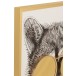 Décoration murale d’un renard à lunettes miroir dorée de 86 cm