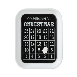 Calendrier de Noël en métal noir 32x41cm