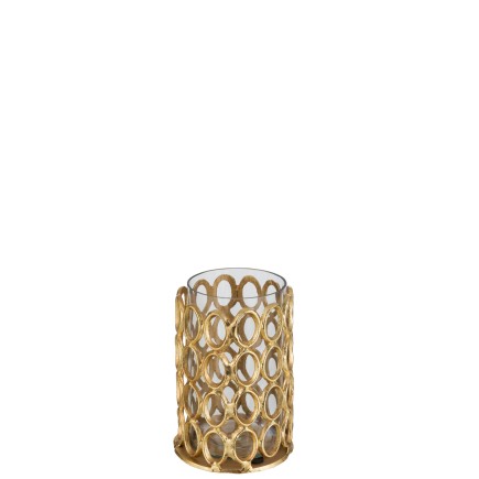 Photophore cylindrique en aluminium 15x15x21 cm