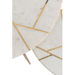 Lote de 2 mesas nido de metal crema de 41x41x46 cm