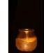 Photophore rond en verre doré 17x17x18 cm