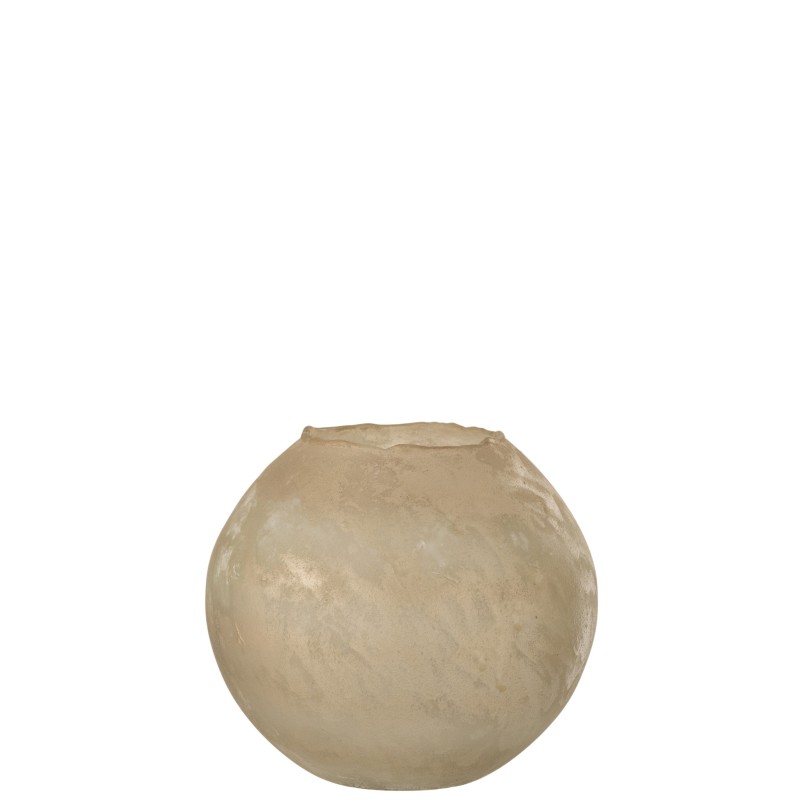 Vaso redondo em vidro dourado 25x25x22 cm Vaso redondo em vidro dourado 25x25x22 cm
