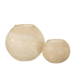 Vase rond en verre or 25x25x22 cm