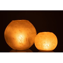 Vase rond en verre or 25x25x22 cm