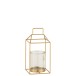 bougeoir ouvert metal/verre or