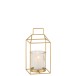 bougeoir ouvert metal/verre or