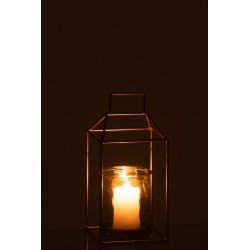 bougeoir ouvert metal/verre or