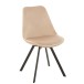 Silla con patas de metal beige marrón de 55x49x84 cm