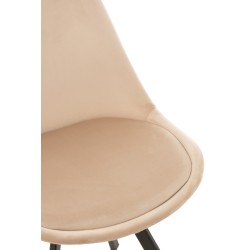 Chaise avec pieds marron en métal beige 55x49x84 cm