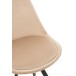 Silla con patas de metal beige marrón de 55x49x84 cm
