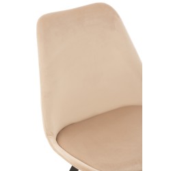 Silla con patas de metal beige marrón de 55x49x84 cm