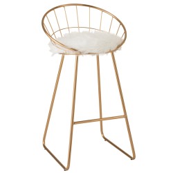 CHAISE DE BAR RONDE METAL OR