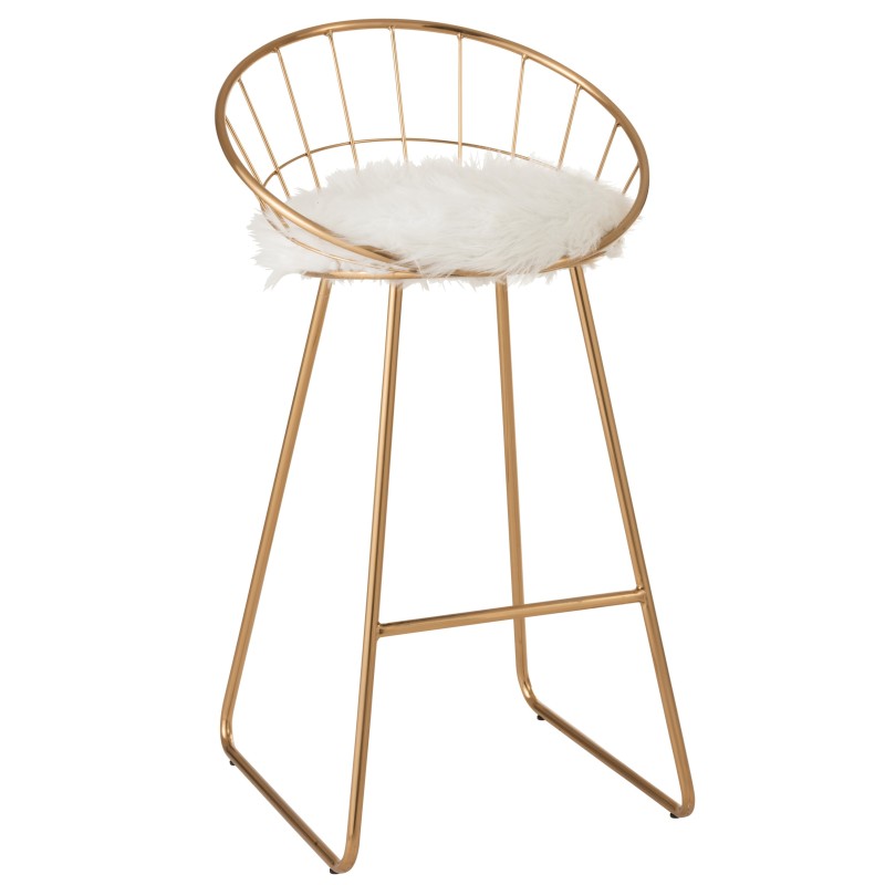 CHAISE DE BAR RONDE METAL OR
