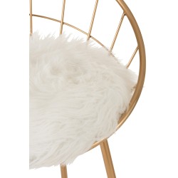 Chaise de bar ronde en métal or 54x52x102 cm