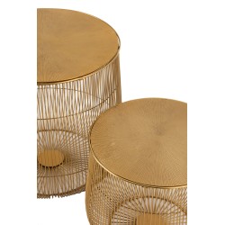 Set de 2 tables en métal or 47x47x46.5 cm