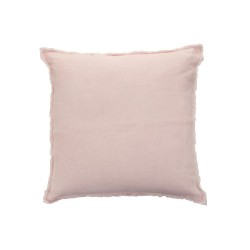 Coussin délavé en lin rose 45x45cm