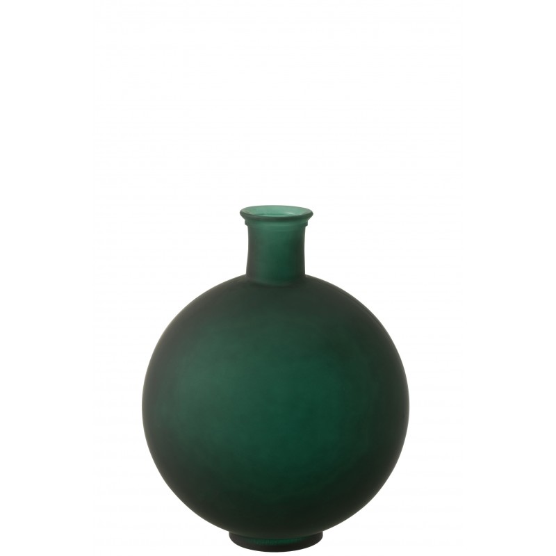 Vase boule en verre vert 34x34x44 cm