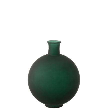 Vase boule en verre vert 34x34x44 cm