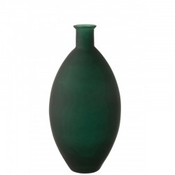 Vase ovale en verre vert 28x28x58 cm