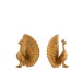 Set de 2 sujeta libros pavo real resina oro Alt. 18