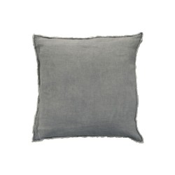 Coussin délavé en lin bleu gris 45x45cm