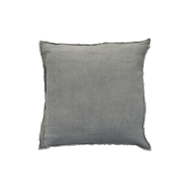 Coussin délavé en lin bleu gris 45x45cm