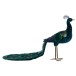 Decoración de pavo real en textil verde de 91x28x55 cm