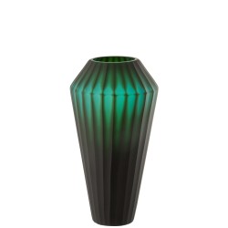 Vase en verre vert 17x17x33 cm