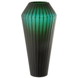 Vase en verre vert 20x20x43 cm