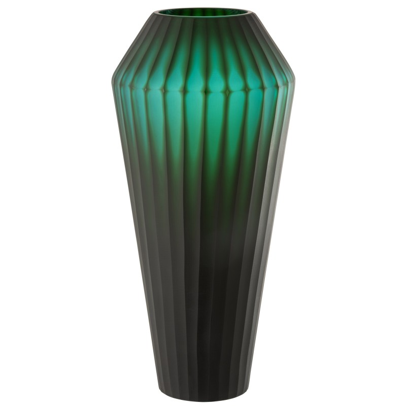 Vase en verre vert 20x20x43 cm