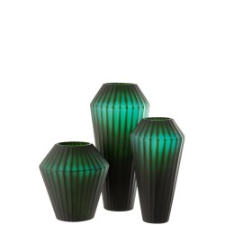 Vase en verre vert 20x20x43 cm