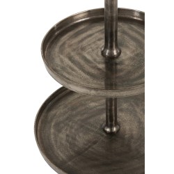 Plateau rond à 3 niveaux en aluminium gris H98cm