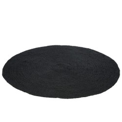 Tapis rond en jute noir 150x150cm