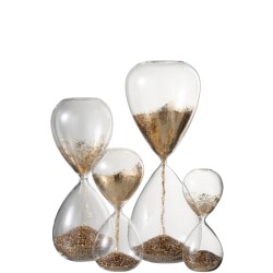 Sablier en verre paillettes dorés 40 cm