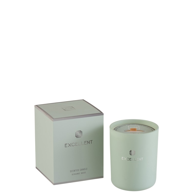 Bougie parfumée 80H dans pot en verre vert menthe 11x11x14.5 cm Bougie parfumée 80H dans pot en verre vert menthe 11x11x14.5 cm