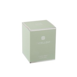 Bougie parfumée 80H dans pot en verre vert menthe 11x11x14.5 cm