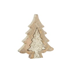 Arbre de Noël puzzle en bois or 25.5x4x30 cm