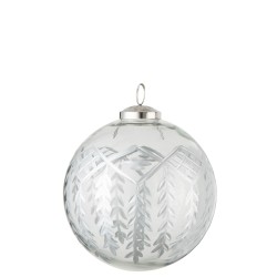 Boule de Noël en verre argent 12.5x12.5x15 cm