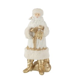 Papá Noel de resina blanco 20.5x18.5x44.5 cm