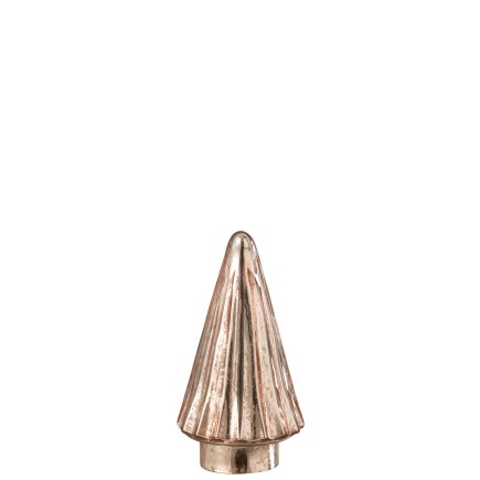 Sapin de Noël décoratif à led en verre rose 9.5x9.5x19 cm
