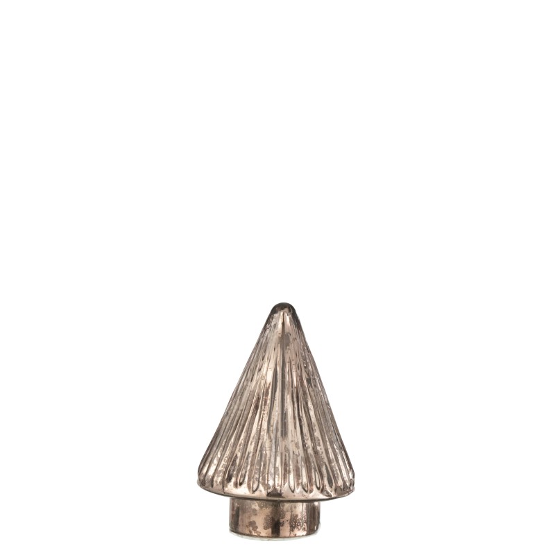 Sapin de Noël décoratif à led en verre marron 13x13x8.5 cm Sapin de Noël décoratif à led en verre marron 13x13x8.5 cm