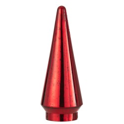 Sapin de Noël décoratif à led en verre rouge 12x12x33 cm