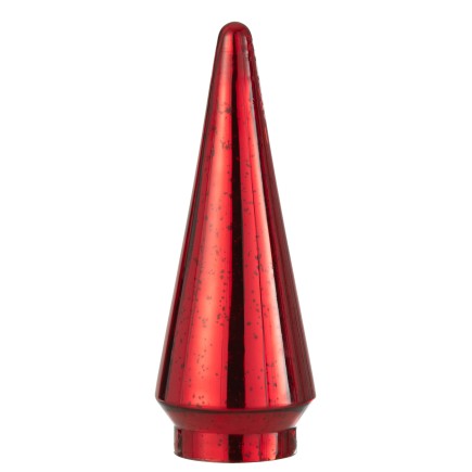 Árbol de Navidad decorativo con luces LED de vidrio rojo de 12x12x33 cm