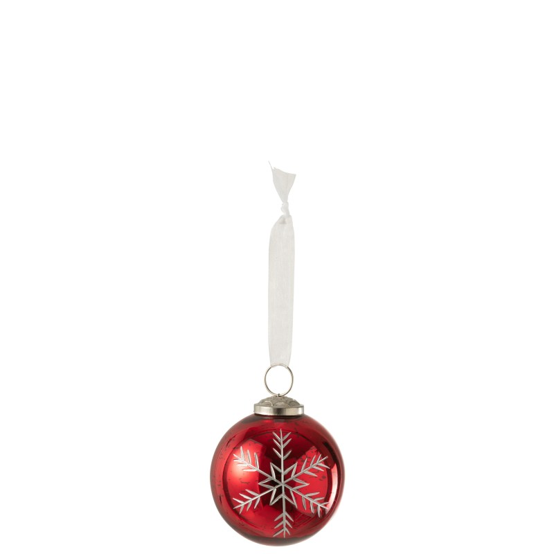Adorno navideño de cristal rojo 7x7x10,5 cm