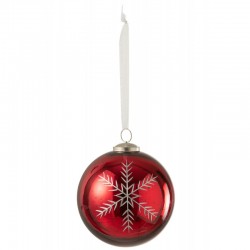 Bola de Navidad de vidrio rojo 12x12x15 cm