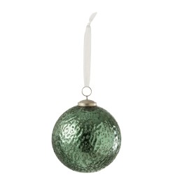 Boule de Noël en verre vert 12x12x17 cm