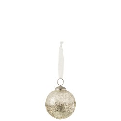 Bola de Navidad de vidrio plateado de 7x7x10 cm