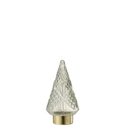 Sapin de Noël décoratif à led en verre transparent 13x13x24.5 cm